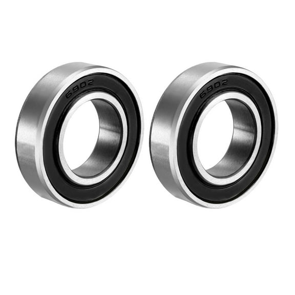 Unique Bargains Deep Groove Ball Bearing 6902RS Double Sealed, 15mmx28mmx7mm Carbon Steel 2Pcs