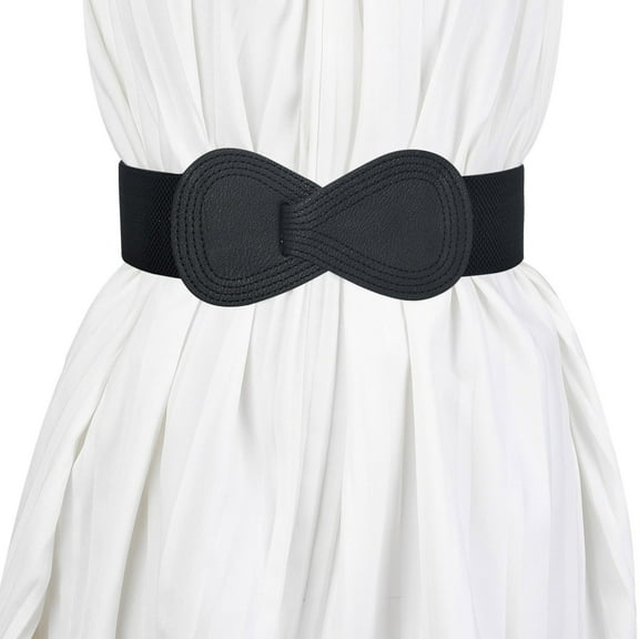 Tittly Belts for Women Leather Belt Women's Belt New Women's Elastic Belt With Down Coat Wrap Waistband Wide Belt Belts for Women Western Belts Black One Size