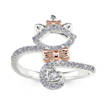 Cloud Jewel 1.4 Ct Round Cut Lab Created Diamond Women Kitty Ring - Luxurious 14K White Gold Over Two Tone Ring - Engagement & Wedding Ring for Her - Ideal Gift for Birthdays and Special Occasions