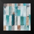 thumbnail image 2 of Reeves, Tom 12x12 Black Modern Framed Museum Art Print Titled - Stripes of Teal I, 2 of 5