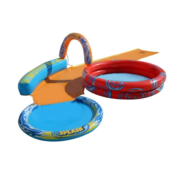 banzai cyclone splash park inflatable with sprinkling slide and water aqua pool