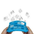 thumbnail image 2 of Ice Cube Tray, Silicone Square Ice Trays Easy Release Stackable Ice Cube Mold with Removable Lid, 24 Cavity (2 Pack, Sky Blue), 2 of 7