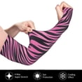 thumbnail image 3 of Sun Protection Arm Sleeves for Men Women, pink black zebra print striped Sleeves to Cover Arms with Thumb Hole Cooling Sleeve, 3 of 6