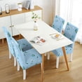 thumbnail image 6 of Chair Covers for Dining Room Set Of 4 Spandex Super Fit Stretch Removable Washable Chair Seat Protector Cover for Home Party Hotel Wedding Ceremony, Universal Size (bule Flowers), 6 of 7