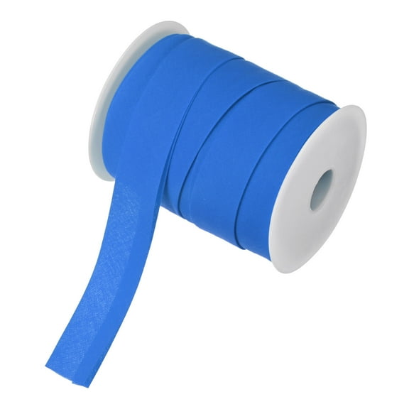 Uxcell Double Fold Bias Tape 1" 25 Yards for Sewing/Seaming/DIY Bright Blue