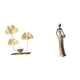 thumbnail image 1 of Figura decorativa de metal con flores y hojas, escultura ornamental de resina y hierro, coleccionable con base estable. Ideal para estante, mesa, arma, 1 of 8