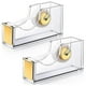 thumbnail image 1 of 2 Pieces Acrylic Office Tape Dispenser Transparent Gold Tape Dispenser Tape Holder Packing Tape Dis, 1 of 5