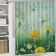 thumbnail image 6 of Pratyus Dragonfly Dandelions Daisies Shower Curtain 100% Polyester Washable Bathroom Decor with Hooks 69"x72, 6 of 7