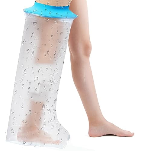 Waterproof Leg Cast Cover for Shower Bath,Adult Full Leg Cast Shower Protector,Watertight Seal Cast Cover Leg for Knee Foot Ankle,No Mark on Skin Reusable (Adult Long)