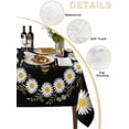 thumbnail image 5 of Black Daisy Bees Rectangle Tablecloth, Spring Farmhouse Honey Floral Rings Waterproof & StainResistant Tablecloth, Washable Oil-proof Table Cover for Dining/Party/Wedding/Camping/Buffet 52x70 In, 5 of 9