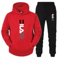 thumbnail image 3 of Chándal con capucha y pantalones de chándal para hombre, conjunto de 2 piezas, traje deportivo informal, ropa deportiva para correr, conjuntos de ropa de calle de lana para hombre, 2 piezas, 3 of 5