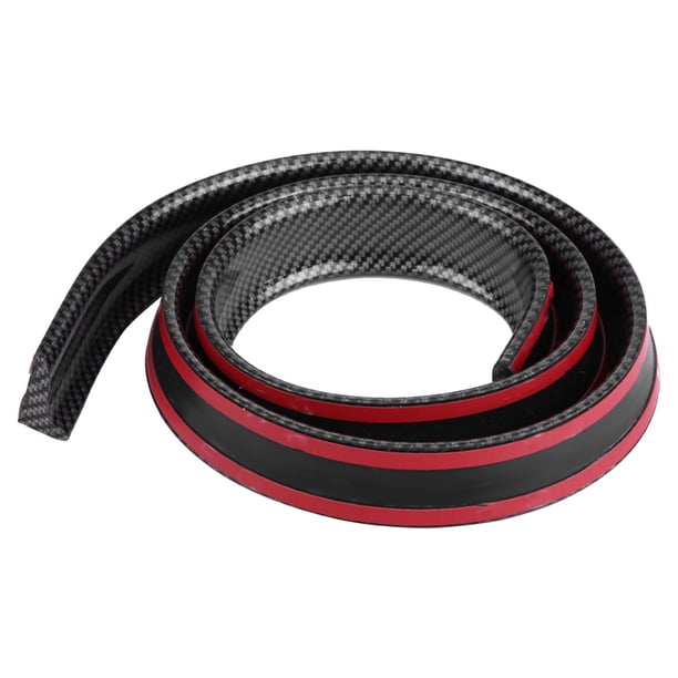 1,5 m/4,9 pies fibra de carbono goma suave coche trasero techo alerón alerón labio pegatina protector