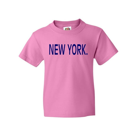Inktastic New York in Blue Text Youth T-Shirt
