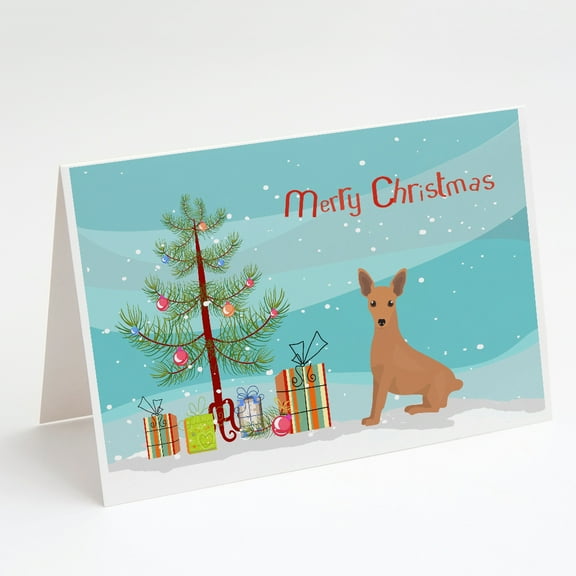 Caroline's Treasures Miniature Pinscher Christmas Greeting Cards with Envelopes, 5" x 7" (8 Count)