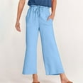 thumbnail image 7 of ATENAR Womens Pants Drawstring Wide Leg Pants Summer Pant Blue 2XL, 7 of 7