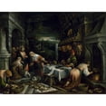 thumbnail image 2 of Jacopo Bassano 24x20 Black Ornate Framed Double Matted Museum Art Print Titled: Christ in the House of Mary, Martha, and Lazarus, 2 of 5