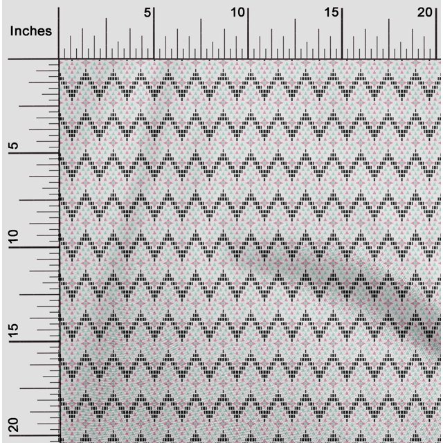 oneOone Cotton Poplin Fabric Chevron|Triangle & Square Geometric Fabric Prints By Yard 42 Inch Wide