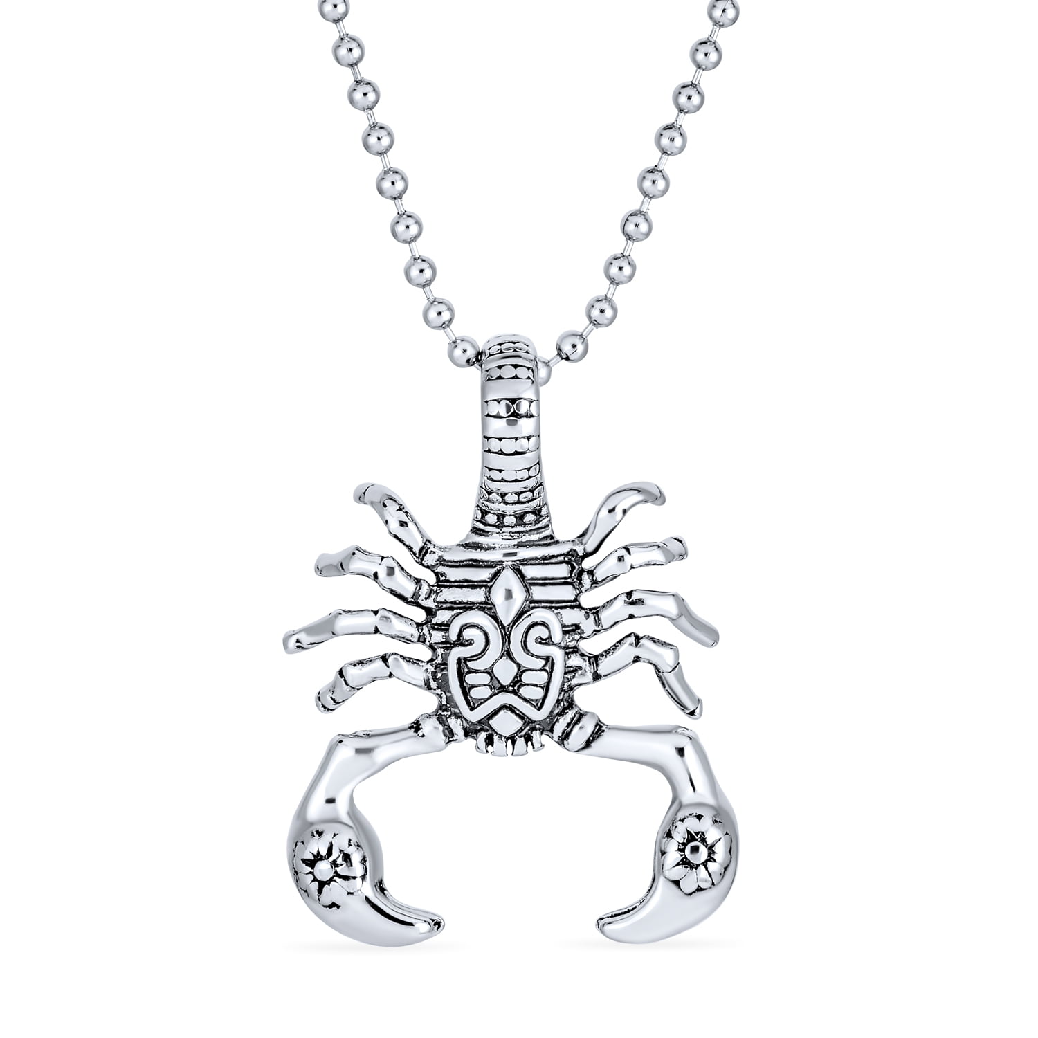 Bling Jewelry - Tribal Zodiac Scorpion Pendant Necklace for Men Silver ...