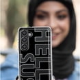thumbnail image 5 of MUNDAZE Samsung Galaxy S22 Plus Shockproof Clear Hybrid Protective Phone Case Black Clear Funny Text Quote Hella Sus Cover, 5 of 5