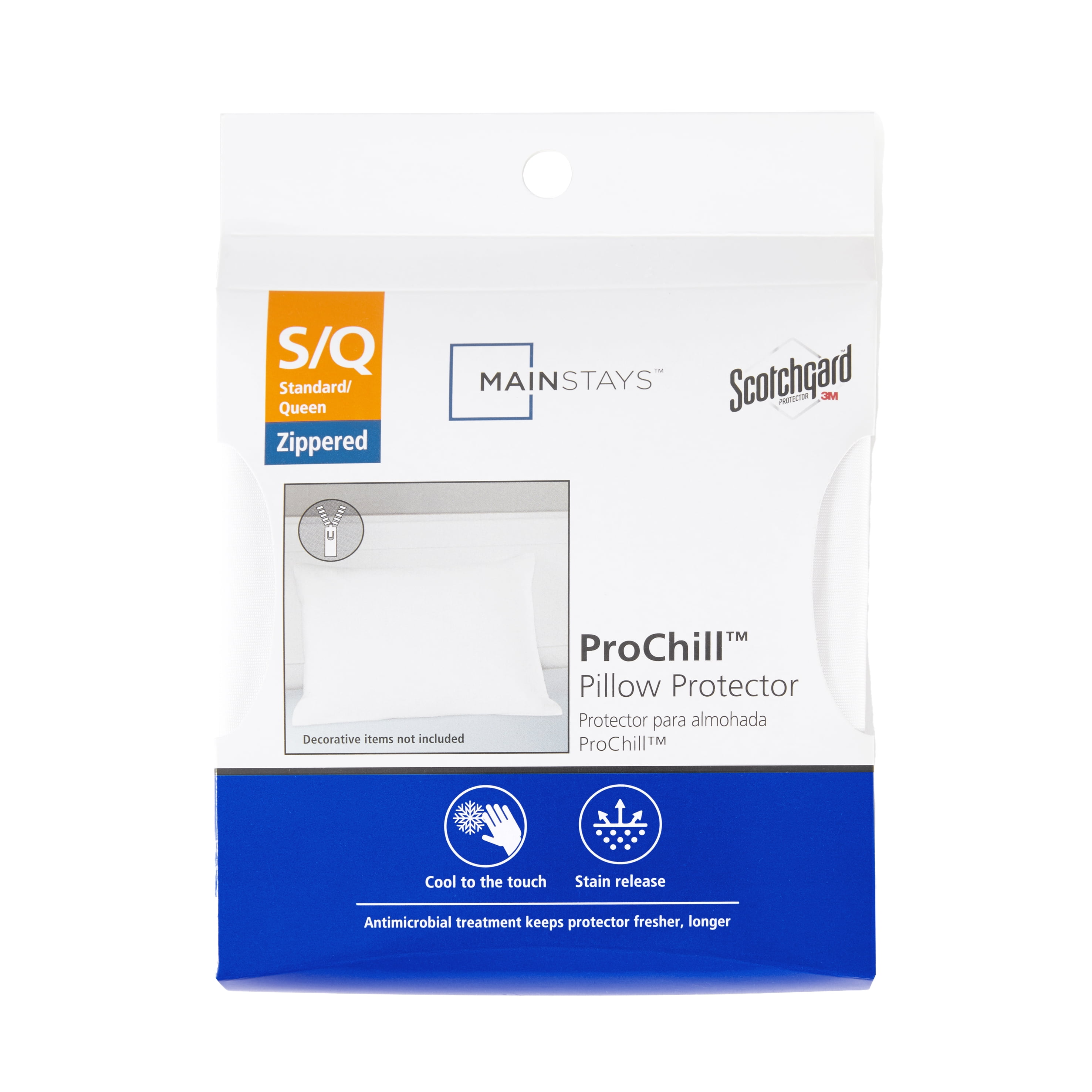 Mainstays ProChill Cooling Zippered Pillow Protector, Standard/Queen