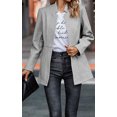 thumbnail image 2 of NAYTOAO Women Stand Collar Open Front Long Sleeve Lined Wool Blend Coat Casual Outerwear, 2 of 6
