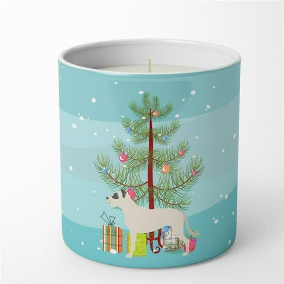 Carolines Treasures BB2985CDL 3.75 x 3.25 in. Unisex Dogo Argentino Merry Christmas Tree 10 oz Decorative Soy Candle