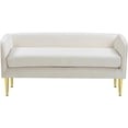 thumbnail image 3 of Pemberly Row Contemporary Upholstered Cream Finish Velvet Bench, 3 of 6