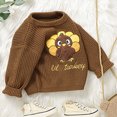 thumbnail image 5 of NOLDARES Toddler Baby Girl Boy Thanksgiving Sweater Knit Long Sleeve Pullover Fall Winter Clothes,A121-Coffee, 5 of 9
