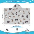 thumbnail image 2 of Boston Terrier Hooded Bath Towel，60"x35" for Ages 3 To 12 Kids, Quick Dry Lightweight Soft Microfiber Hood Beach Towel Cover Up for Kids, 2 of 7