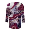 thumbnail image 5 of Hauts Décontractés pour Femmes Mode T-shirt Imprimé Ample Manches 3/4 Blouse Col Rond Hauts Décontractés Hauts d'Été pour Femmes 2023 Liquidation en Liquidation, 5 of 5
