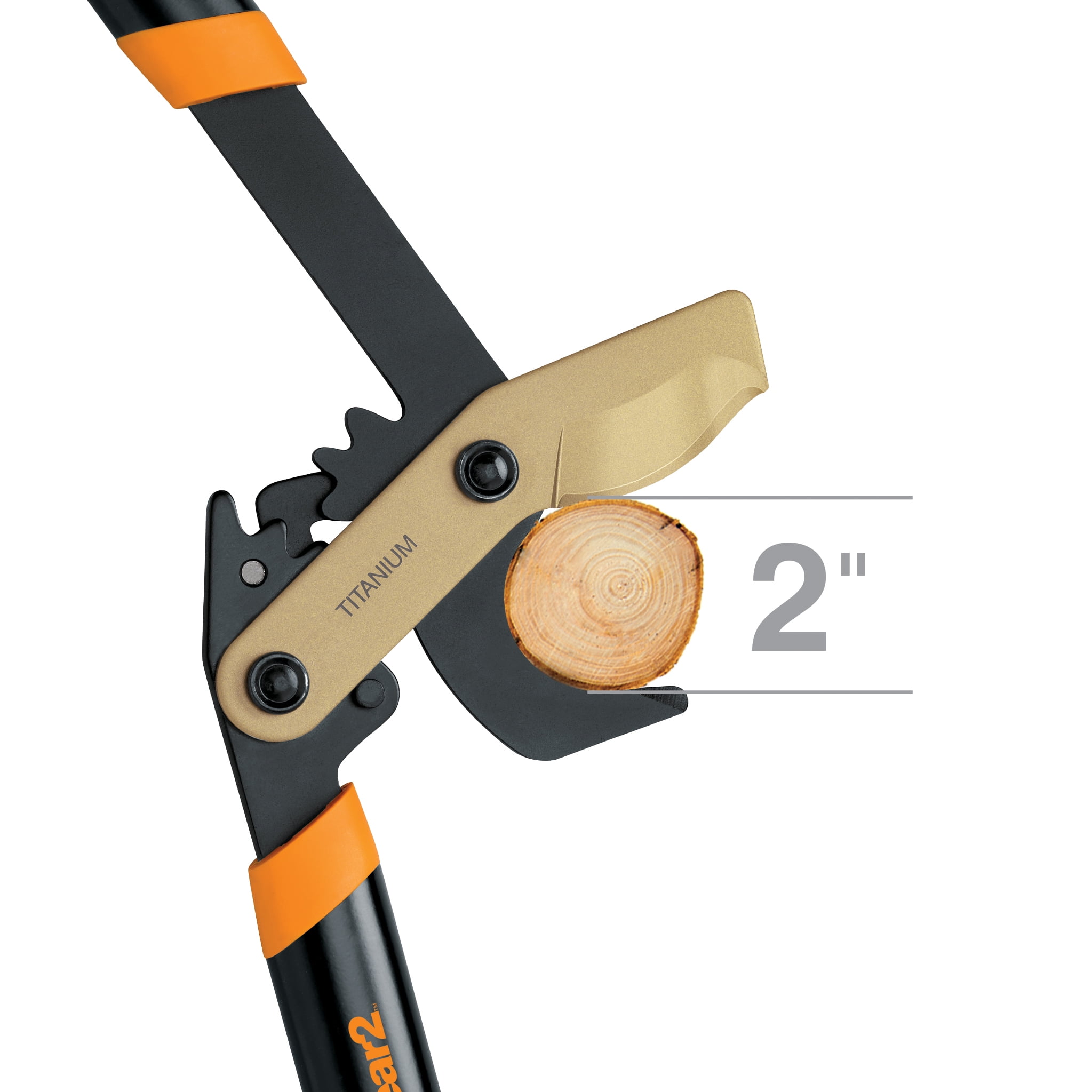 Fiskars PowerGear2 Titanium Tree Trimming Lopper 32" Long 3.9 lbs., 2" Cut Capacity, Black
