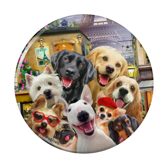 Old Paris Eiffel Tower Dogs Selfie Kitchen Refrigerator Locker Button Magnet