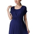 thumbnail image 4 of kakina CMSX Women Nursing Short Sleeve Crew Neck Fall Dress Maternity Dresses Tiered Dress with Pockets, 4 of 8