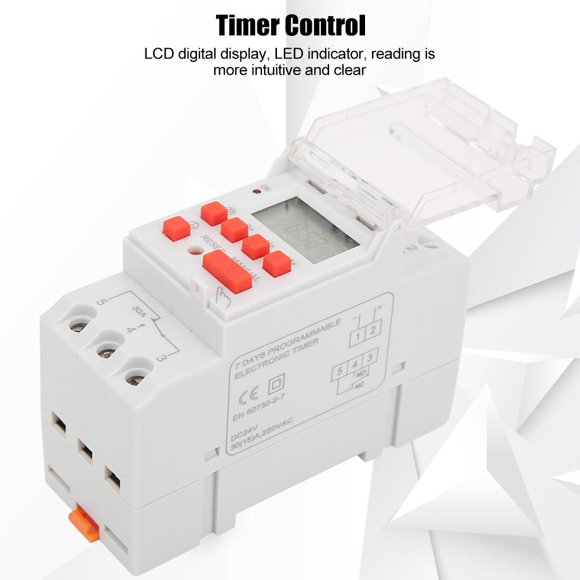 Greensen Timer Control,DC 24V 30AWeekly 12/24hrs Timer Switch LCD On Off Control Programmable Time Relay,Timer Switch