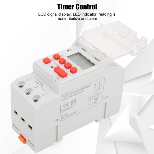 Greensen Timer Control,DC 24V 30AWeekly 12/24hrs Timer Switch LCD On Off Control Programmable Time Relay,Timer Switch