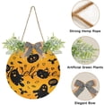 thumbnail image 2 of Coolnut Cute Ghost and Pumpkin Welcome Sign Front Door Round Wall Door Sign with Flowers Hanging Sign for Entryway Front Porch Hallway Yard Garden Home Decor, 2 of 7