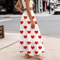 thumbnail image 7 of Jsaierl Women's Heart Print Tiered Maxi Skirt, Drawstring Waist Casual Flowy Skirt, Cute Valentine-Inspired Skirt for Everyday, 7 of 7