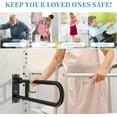 thumbnail image 4 of Toilet Grab Bar 30.3 Inch Black, Munzong Anti-Slip Handicap Grab Bars with Paper Holder, Flip-Up Bathroom Safety Rails, Stainless Steel Knurled Support handrails for Seniors Elderly Disabled Pregnant, 4 of 14