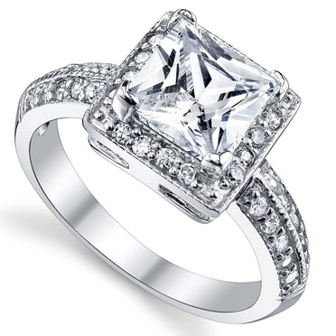 Princess Cut Silver Plated CZ Bracelet – Elegant Cubic Zirconia Jewelry For Women – Wedding Gift
