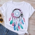 thumbnail image 2 of Camiseta De Mujer Con Estampado Atrapa Sueños Florales De Manga Corta Ropa Top De Verano-Multicolor Gao Jiahui unisex, 2 of 2
