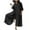 Black, variant on Hvyesh Women Linen Button Down Long Sleeve Wide Leg Jumpsuit Beach Palazzo Pants Plus Size One Piece Jumpsuit