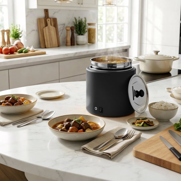 Modern 11L Soup Warmer with Dry Heating, Compact Stainless Steel Buffet Warmer, Keeps Soups and Stews at Serving Temperature, for Kitchen or Countertop Display