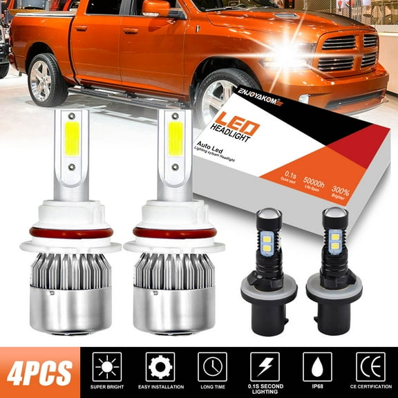 For Dodge Stratus 2001-2004 2005 -4x 9007 LED Headlight Bulbs HB5 High/Low Beam & 880 Fog Light 6000K