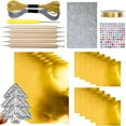 thumbnail image 2 of Foil Paper Art Foils Sheet - Gold/Silver Foils Sheets, Decorative Metal Sheet Embossing Tools, with 2 Rolls Wire, Engraving Tools, Artwork Making Kit, for Painting Gilding Crafting Decoration, 2 of 8