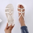 thumbnail image 6 of Mepaouo Footbed Sandals Womens Rhinestone Elastic Band Open Toe Flatform Sandals Wterproof Beach Sandals, 6 of 9