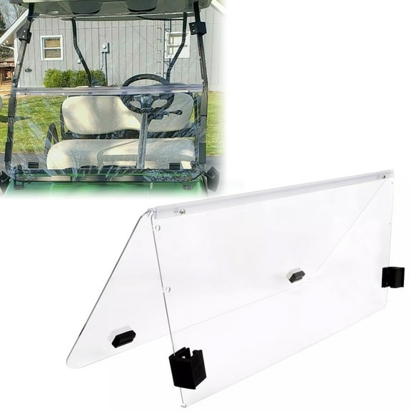 For Club Car DS 2000.5-Up Fold Down Clear Golf Cart Windshield Windscreen