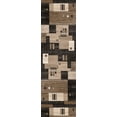 thumbnail image 6 of Rug Branch Modern Geometric Checkered Brown Beige Indoor Runner Rug - 2x20, 6 of 6