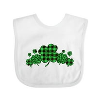 Inktastic St. Patrick's Day Clovers in Plaid Boys or Girls Baby Bib