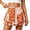 Orange, variant on Jane Wardrobe Drawstring Ruffle Waist Patchwork Print Lined Chiffon A Line Mini Skort Women Summer Boho Casual Short Skirt 1PC S-XXL Plus Size Friendly