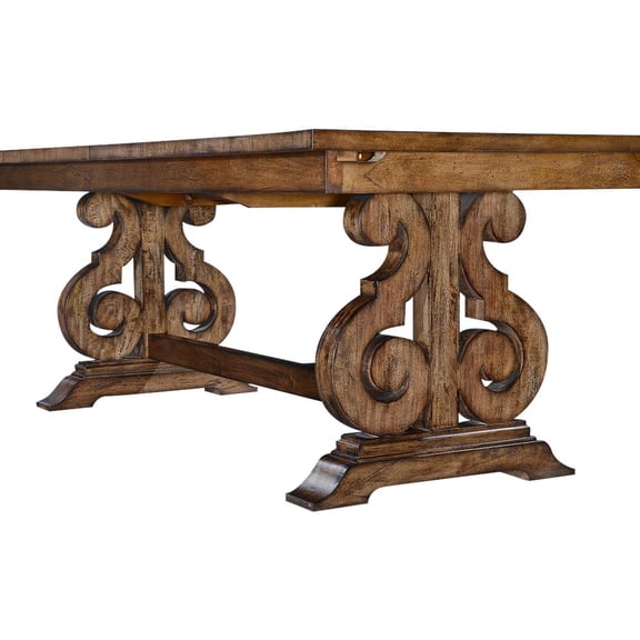 Rustic Pecan Cambridge Dining Table-Extendable Design
